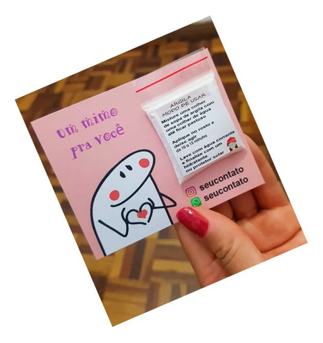Brinde P Cliente 60 Sachê Argila +cartão Flork Rosa Skincare