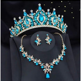 Corona Tiara Reina Carnaval Cristales Comunion Novia Xv 