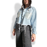 Campera De Jeans Con Detalle Metalizado