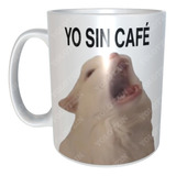 Taza Gatito Blanco Meme Enojado Con Café Sin Café M57
