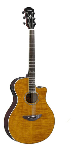 Guitarra Electroacústica Yamaha Maple Flameado Apx600fm-am Color Nude Orientación De La Mano Diestro