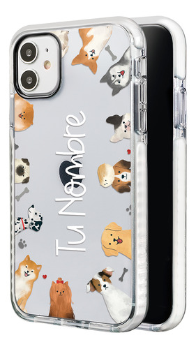 Funda Para iPhone Para Mujer Razas Perritos Con Tu Nombre