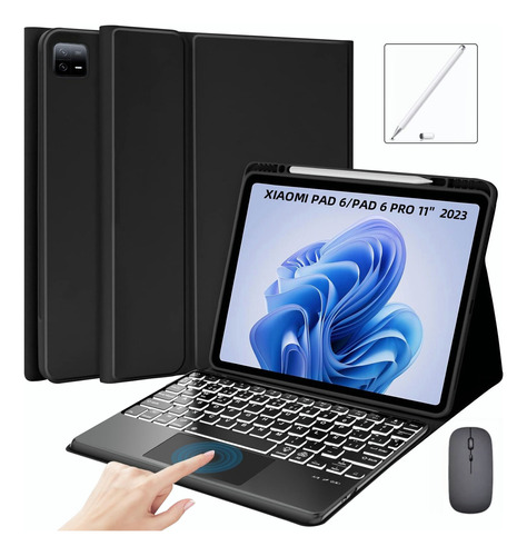 Funda Con Teclado Táctil+mouse Y Lapiz Para Xiaomi Pad 6 