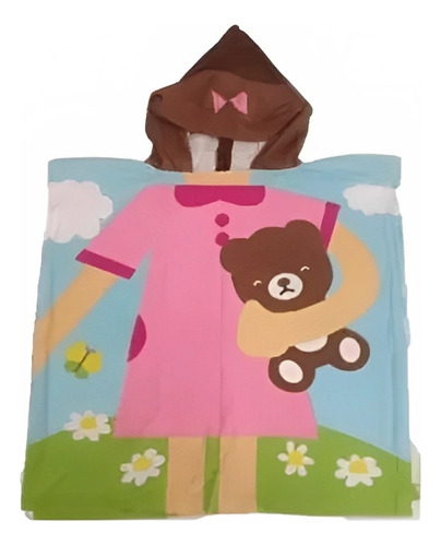 Poncho Ponchito Toallon Microfibra Infantil Estampado Oferta