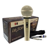 Microfone Profissional Com Fio Cardióide Sm58 P4 Leson