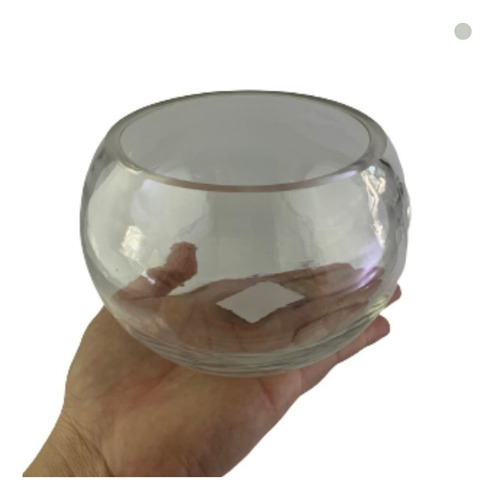 Kit 3 Mini Aquário Vaso Redondo De Vidro Transparente