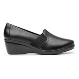 Zapato Casual Con Tacón De Cuña Flexi Dama Mod 45211 Negro