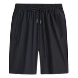 Pijama Ice Silk Shorts Para Hombre, Ropa Interior