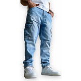 Jeans Cargo Rígido Mom Hombre