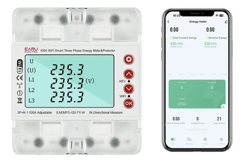 Medidor Consumo Energia Trifásico Alexa 110/220v 100a Wifi 