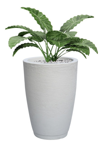 Vaso Polietileno Jardim Plantas Sala Bojo Cone 1 Com Prato