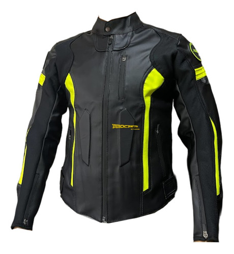 Chaqueta De Protecciones Removibles Cuero Tex Moto 