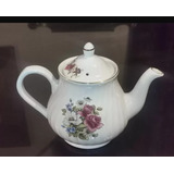 Tetera Inglesa  Porcelana Vintage Pintada A Mano Por Artista