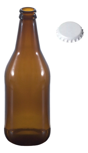 Botella Cerveza Artesanal Vidrio 500 Ml Con Tapa Corona X36