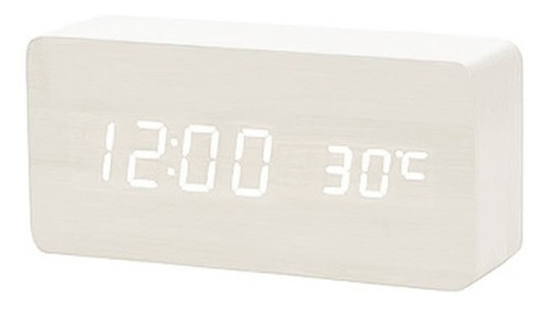 Reloj Despertador Digital De Madera Luz Lcd Pilas Y Usb 1299