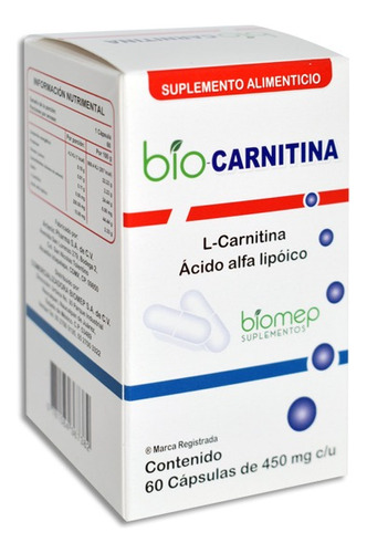 Bio Carnitina Suplemento L-carnitina 60 Cápsulas Sabor Sin Sabor