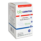 Bio Carnitina Suplemento L-carnitina 60 Cápsulas Sabor Sin Sabor