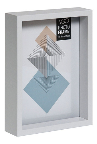 Porta Retrato De Madera Tipo Box 10x15 Blanco