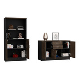 Gabinete 2p + 3c  + Biblioteca 2p + 2r Home Office