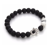 Pulsera De Hombre Mujer Mano De Buda Piedra Volcanica 1