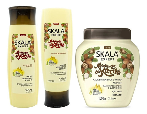 Skala Manteca De Karite Shampoo + Acondicionador + Mascara