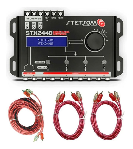 Processador Áudio Digital Stetsom Stx2448 +1 Rca 5m 2 Rca 1m