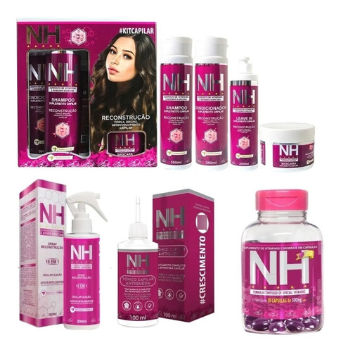 1 Kit Capilar Profissional Belkit Nh New Hair Com 7 Produtos