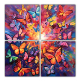 160x160cm Cuadro De Mariposa En Caleidoscopio - Arte Hermoso