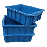 5 X Caixa Organizadora Fechada 15 Litros Composteira Azul