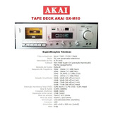 Catálogo / Folder: Tape Deck Akai Gx-m10 # Novo Okm.