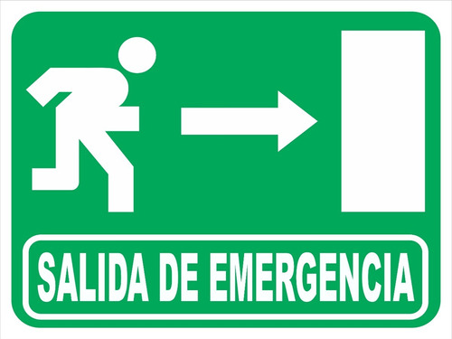 Cartel Linea Evacuacion Salida De Emergencia Dibujo 30x40