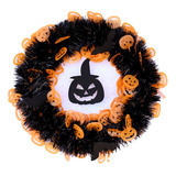 Corona De Calabaza Dorada Brillante De Halloween Gato Negro