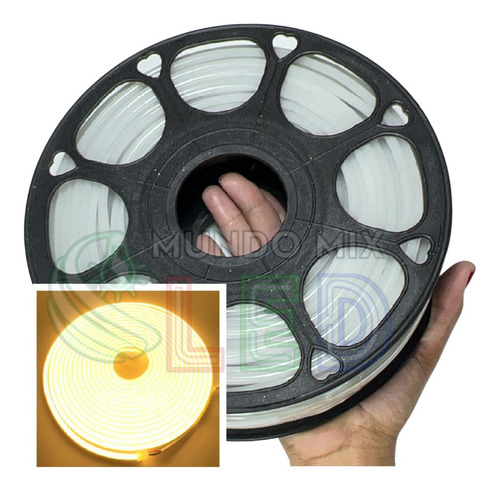 50mts Mangueira Fita Neon Led Flexivel 6x12 Corte 2,5cm 12v