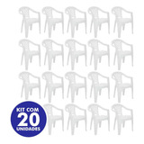 Cadeira Plástica Kit 20  Conjunto Jardim, Piscina Tramontina