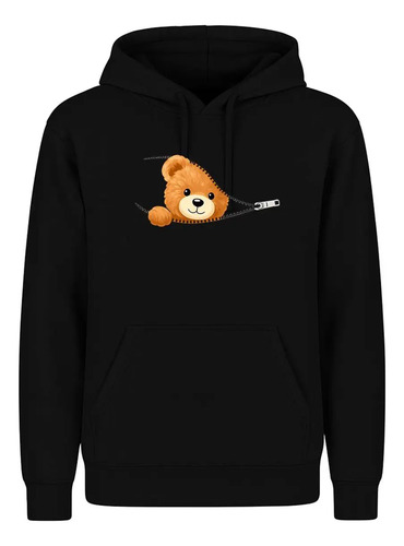 Sudadera Osito En Cierre Kawaii Tierno Divertida Unisex