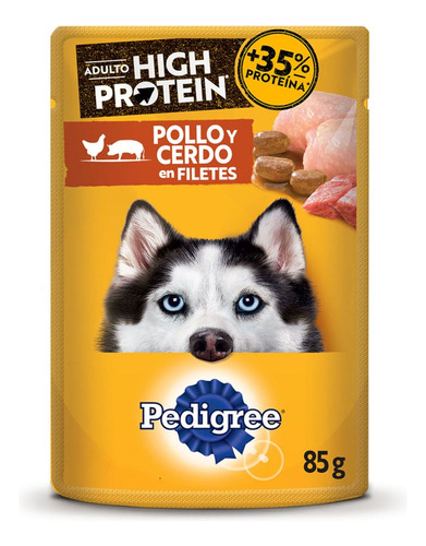 Pedigree High Protein Alimento Húmedo Perro Pollo Cerdo 85gr