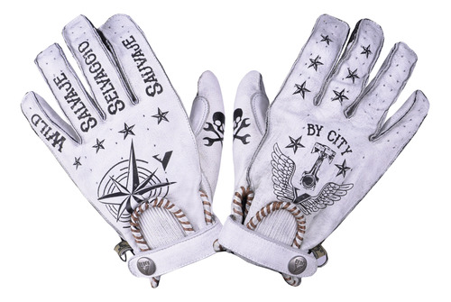 Guantes Moto Certificados Ce By City Man Tatoo 2 Piel Retro