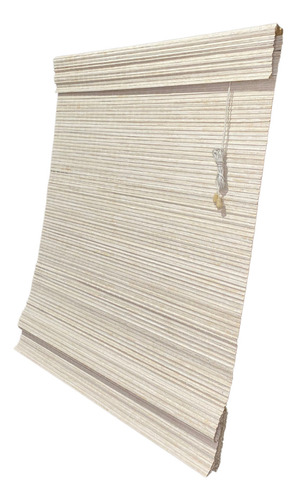 Persiana Bambu Romana Block Natural 120 (l) X 220 (a)cm Cortina C/ Bandô 1,20 (l) X 2,20 (a)