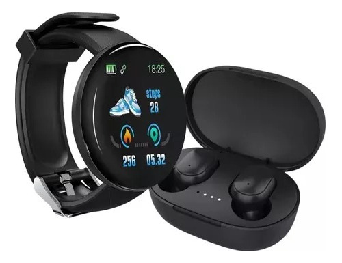 Combo Smartwatch Band Reloj Inteligente D18 + Auricular A6s