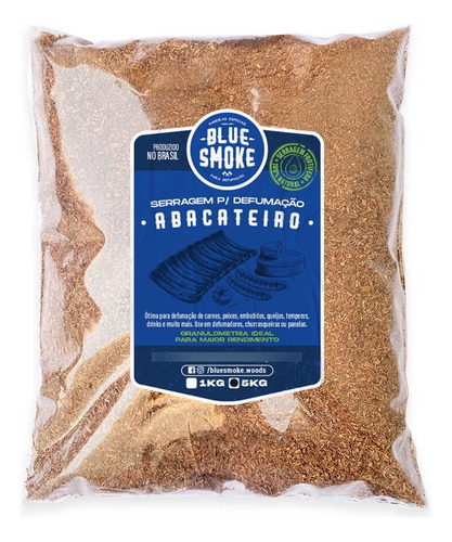 Serragem Frutífera Abacateiro 5kg Defumação Charcutaria Bbq