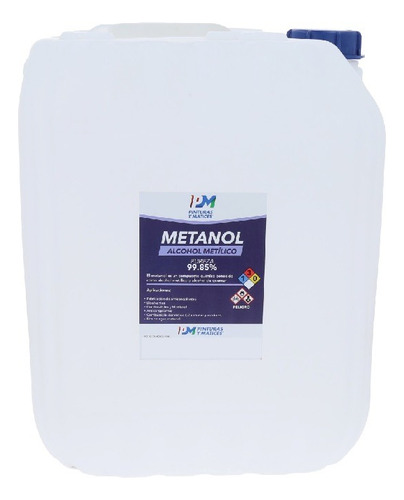 Metanol 99% De Pureza Garrafa 20 Lts Para Preparar Biodiesel