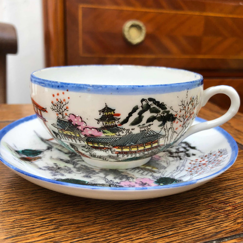 Taza De Té Porcelana Translúcida Japonesa Pequeño Detalle