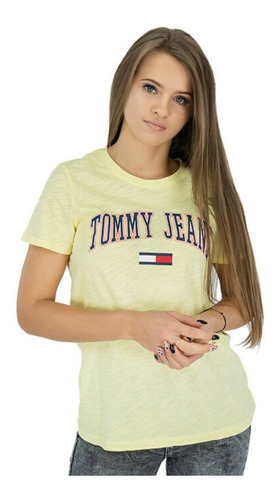 Blusa Mujer Tommy Jeans Original Algodón Bordada
