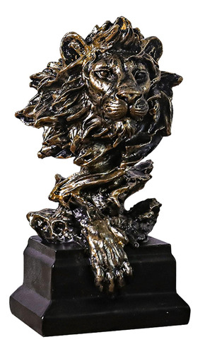 Estatua De Cabeza De León, Adorno De Escritorio, , Bronce