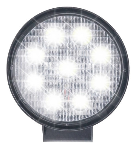 Farol De Milha Farolete 9 Leds 12v 24v 27w 6000k Redondo