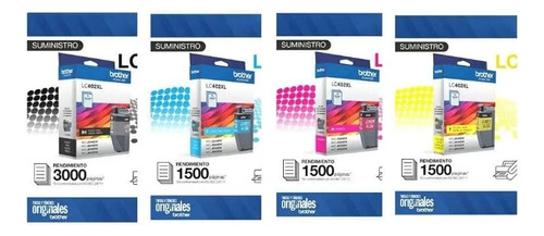 Pack Tintas Brother Lc402xl Original Bk-c-y-m Alto Rendimien