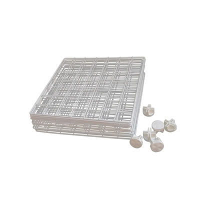 6 Rejillas De 35x35cm Y 10 Conectores Para Armar Cubos Color Blanco