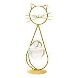 Macetero De Cristal Con Forma De Gato Para Dorado