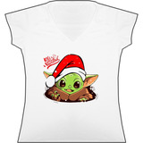 Blusa Navidad Baby Yoda Dama Camiseta Bca Urbanoz