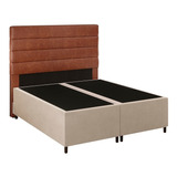 Cabeceira Base Cama Box Casal Queen 158 Hit Suede Bge/camel